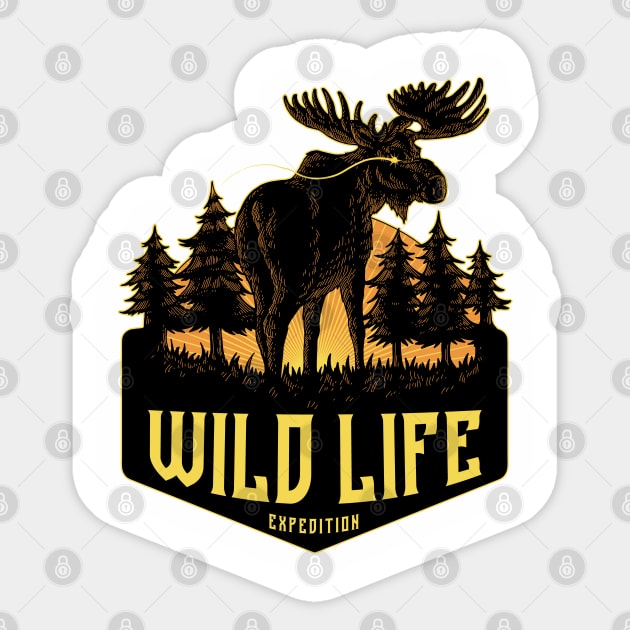 Wild Life Deer Logo Sticker by Tonymidi Artworks Studio